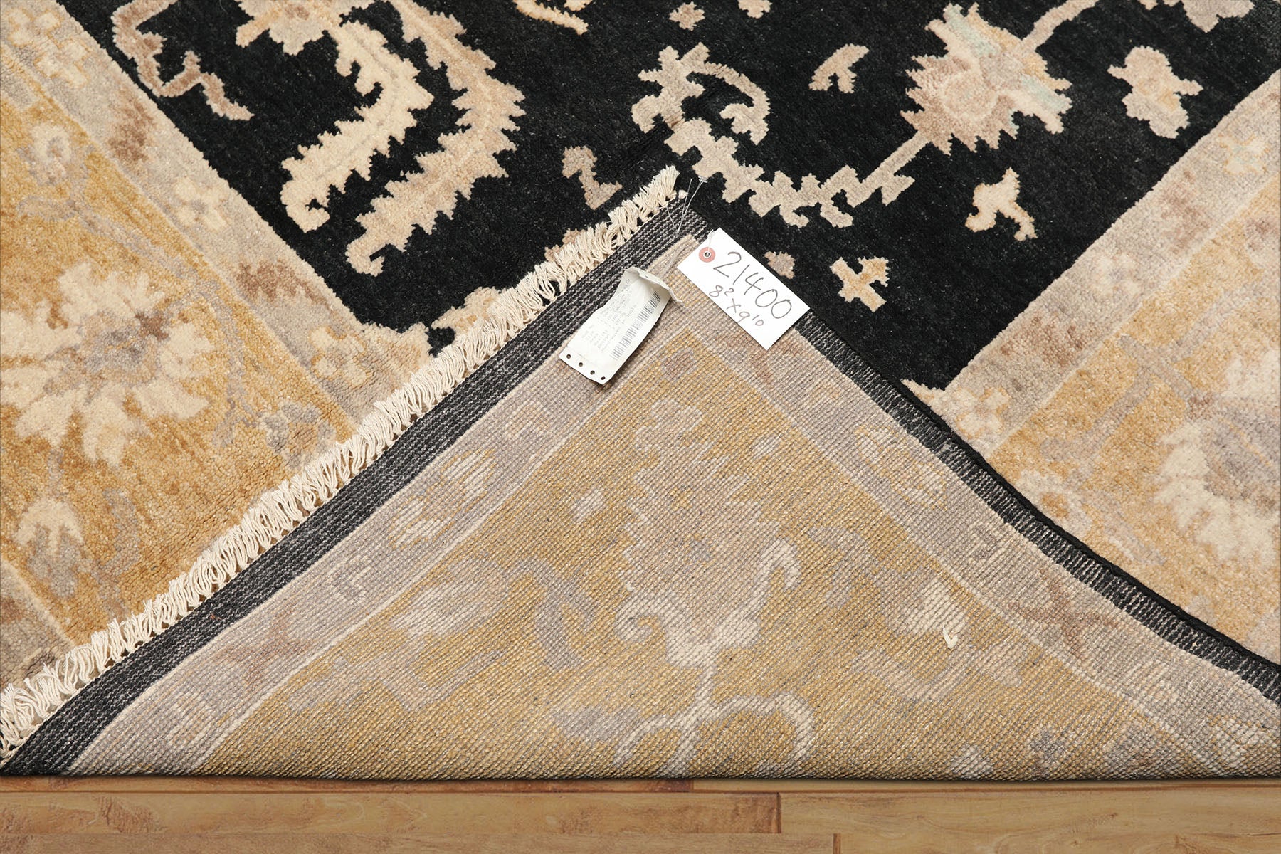 8x10 Black, Caramel, Taupe Color Hand Knotted Oushak Wool Traditional Oriental Rug