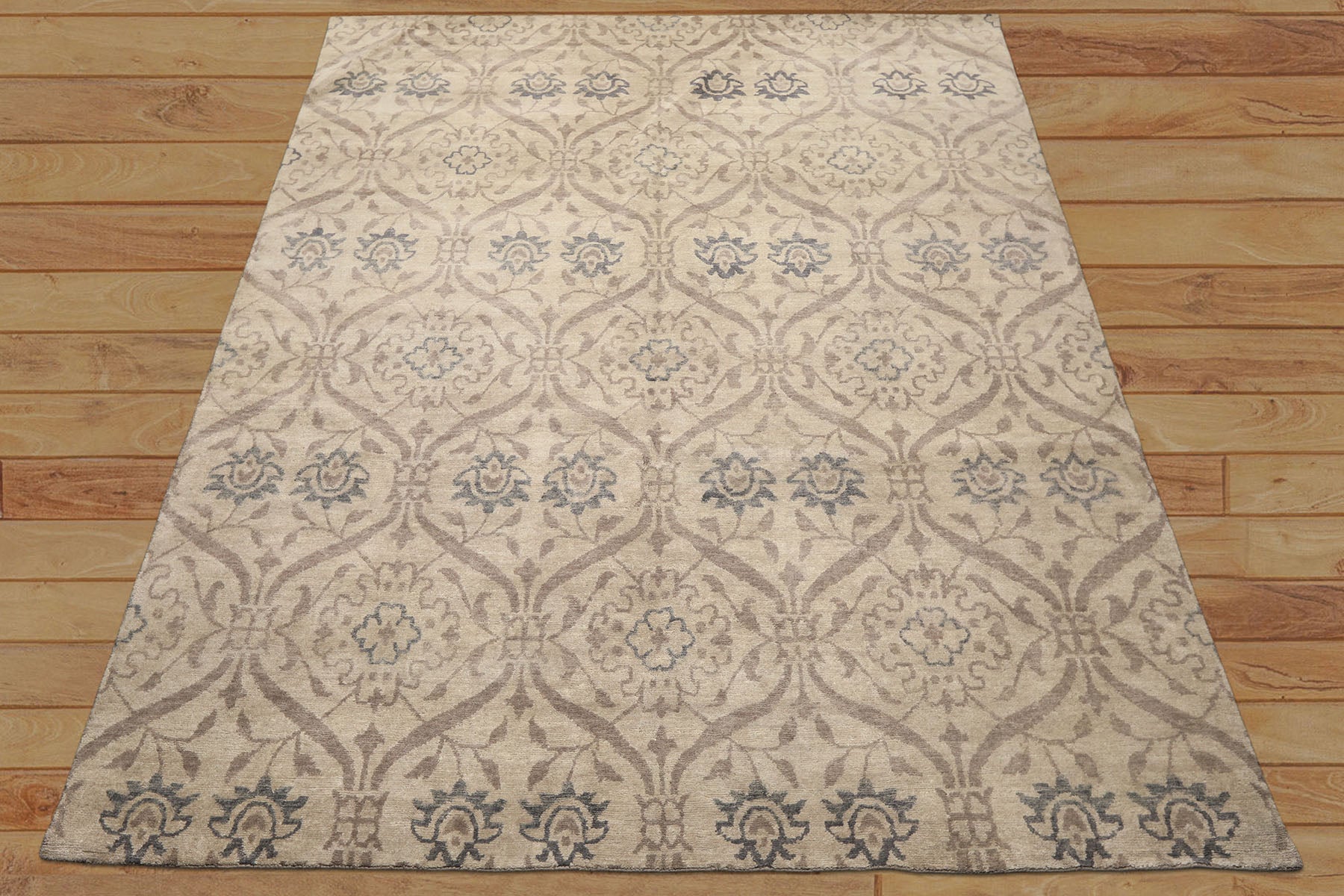 8x10 Beige, Gray, Taupe Color Hand Knotted Tibetan Wool Transitional Oriental Rug
