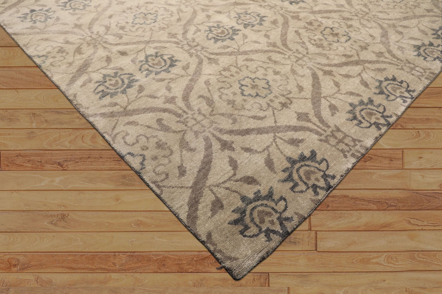8x10 Beige, Gray, Taupe Color Hand Knotted Tibetan Wool Transitional Oriental Rug