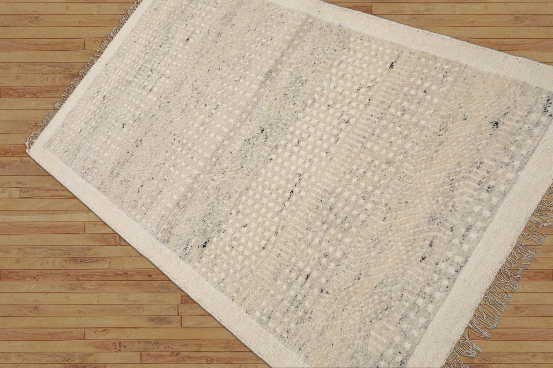3x5 Ivory, Gray, Color Hand Woven Tribal Wool Modern Oriental Rug