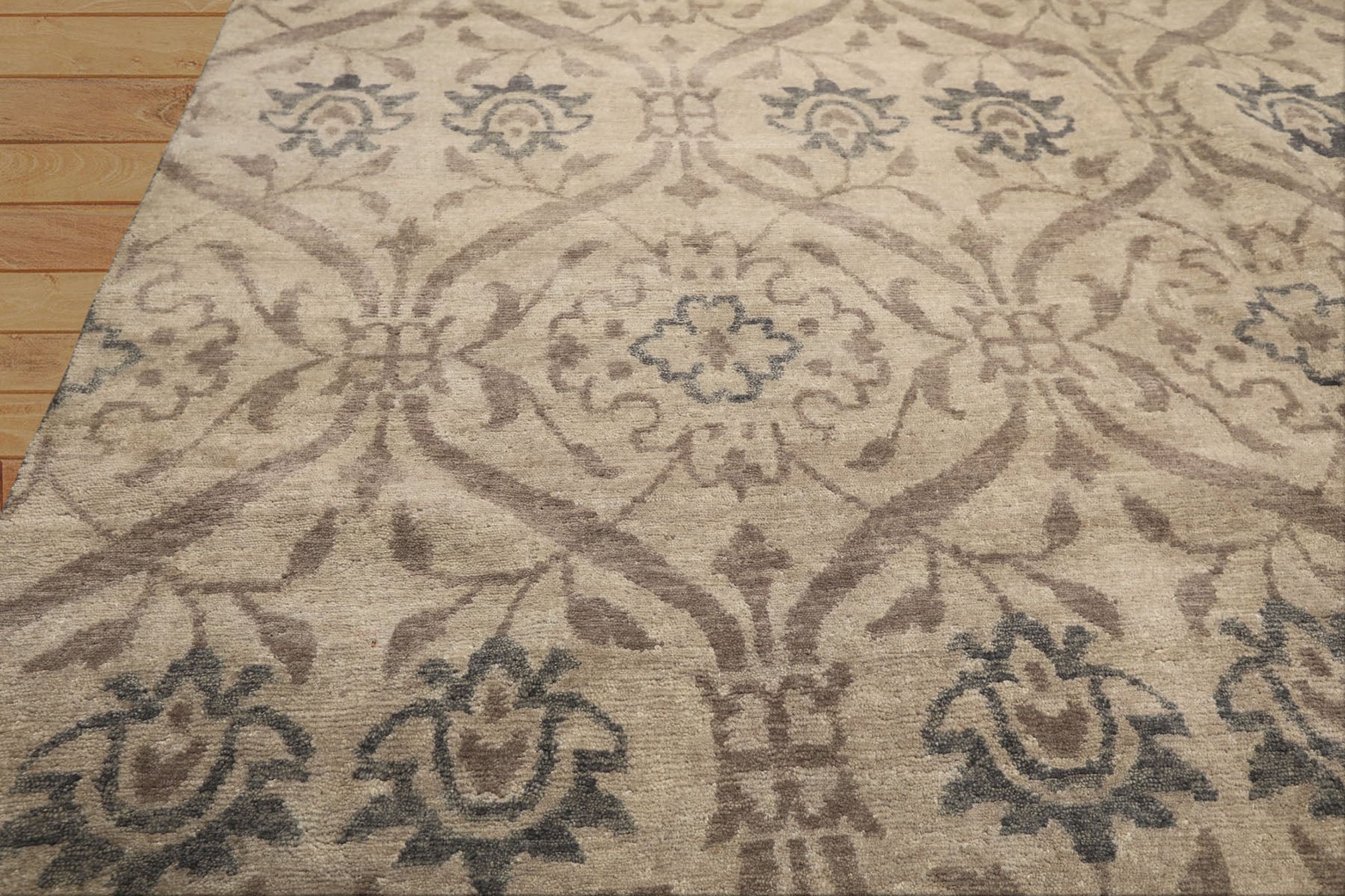 8x10 Beige, Gray, Taupe Color Hand Knotted Tibetan Wool Transitional Oriental Rug