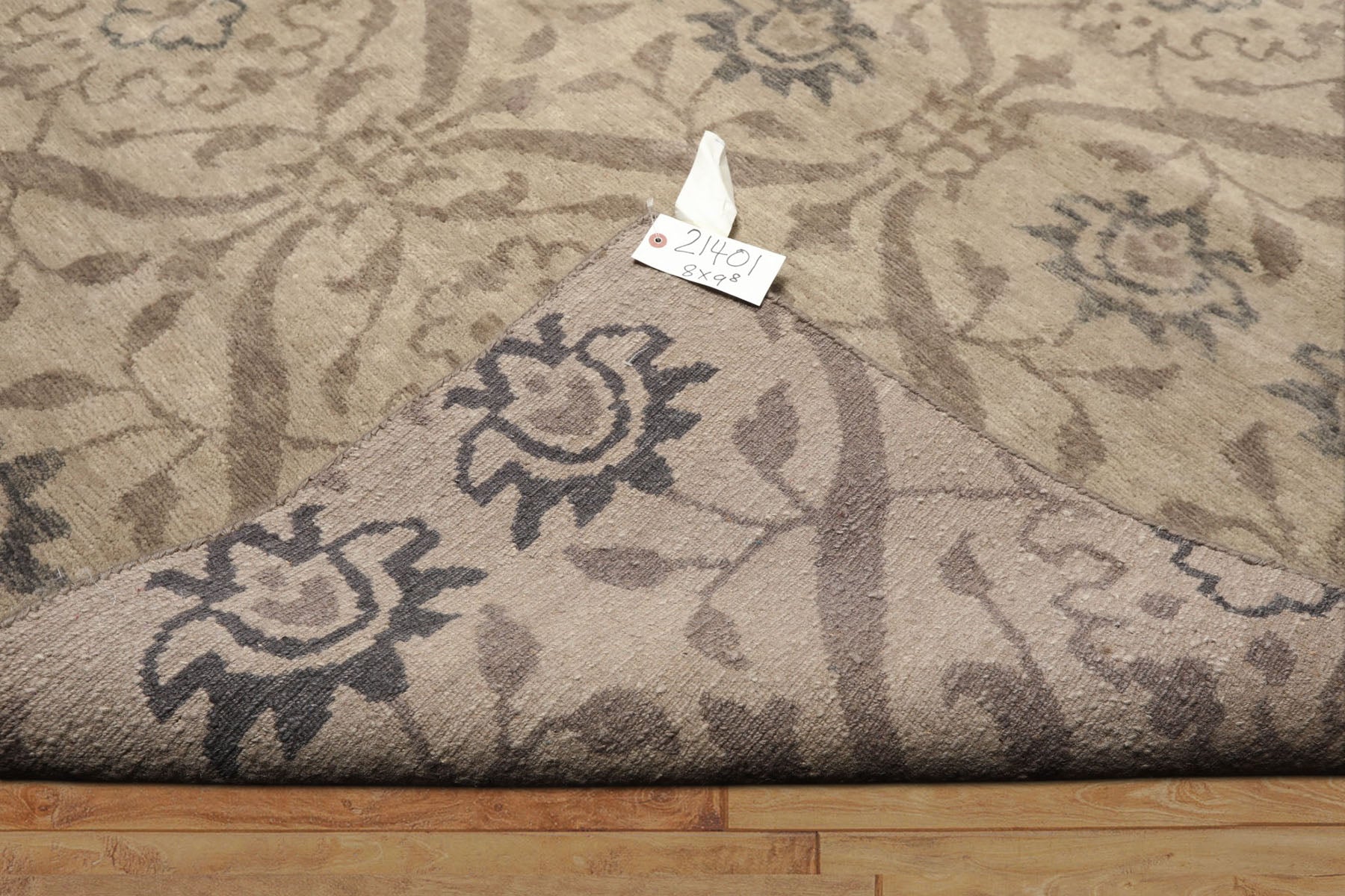 8x10 Beige, Gray, Taupe Color Hand Knotted Tibetan Wool Transitional Oriental Rug