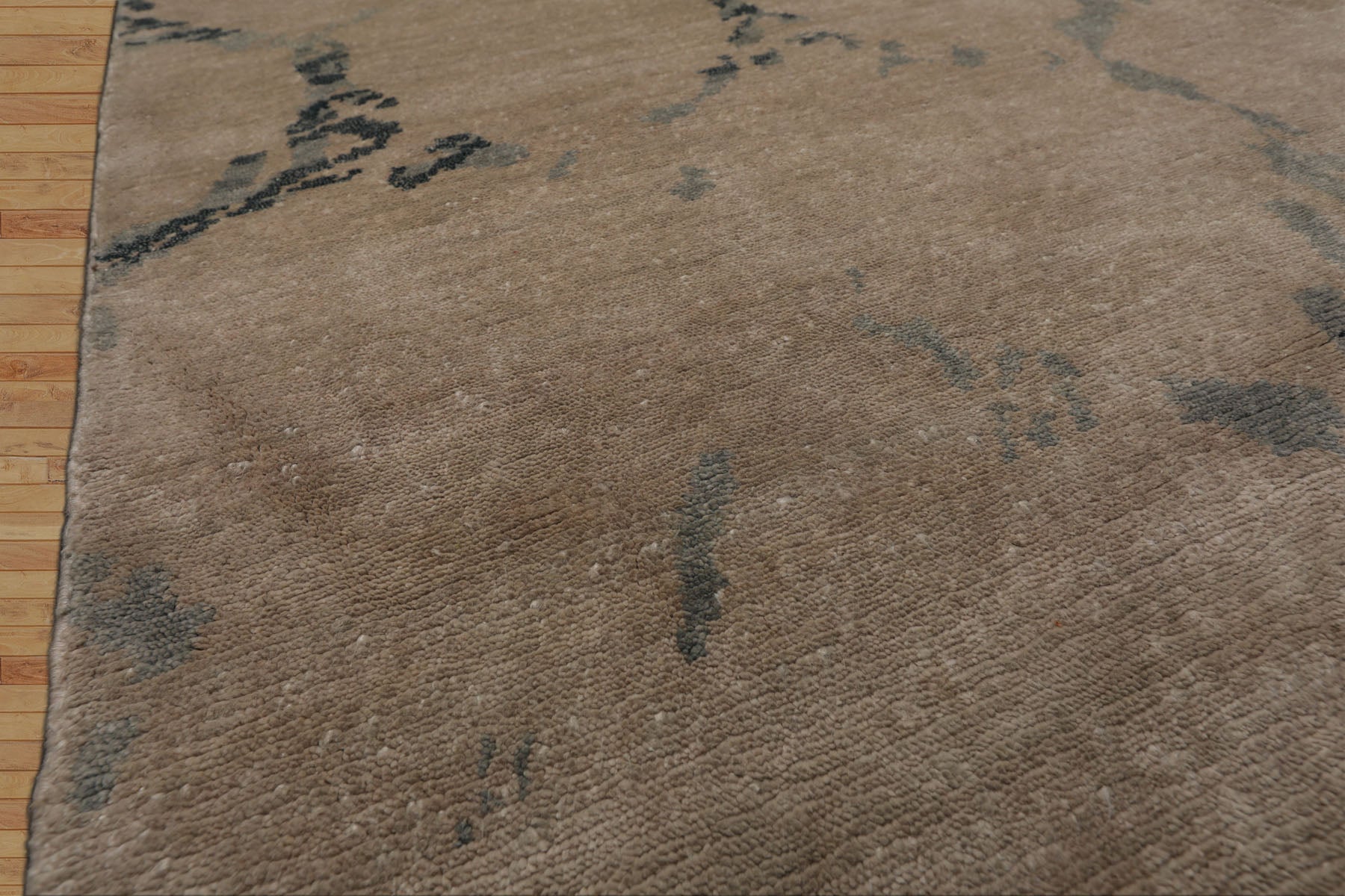3x5 Beige, Gray, Slate Color Hand Knotted Tibetan Bamboo Silk Modern Oriental Rug