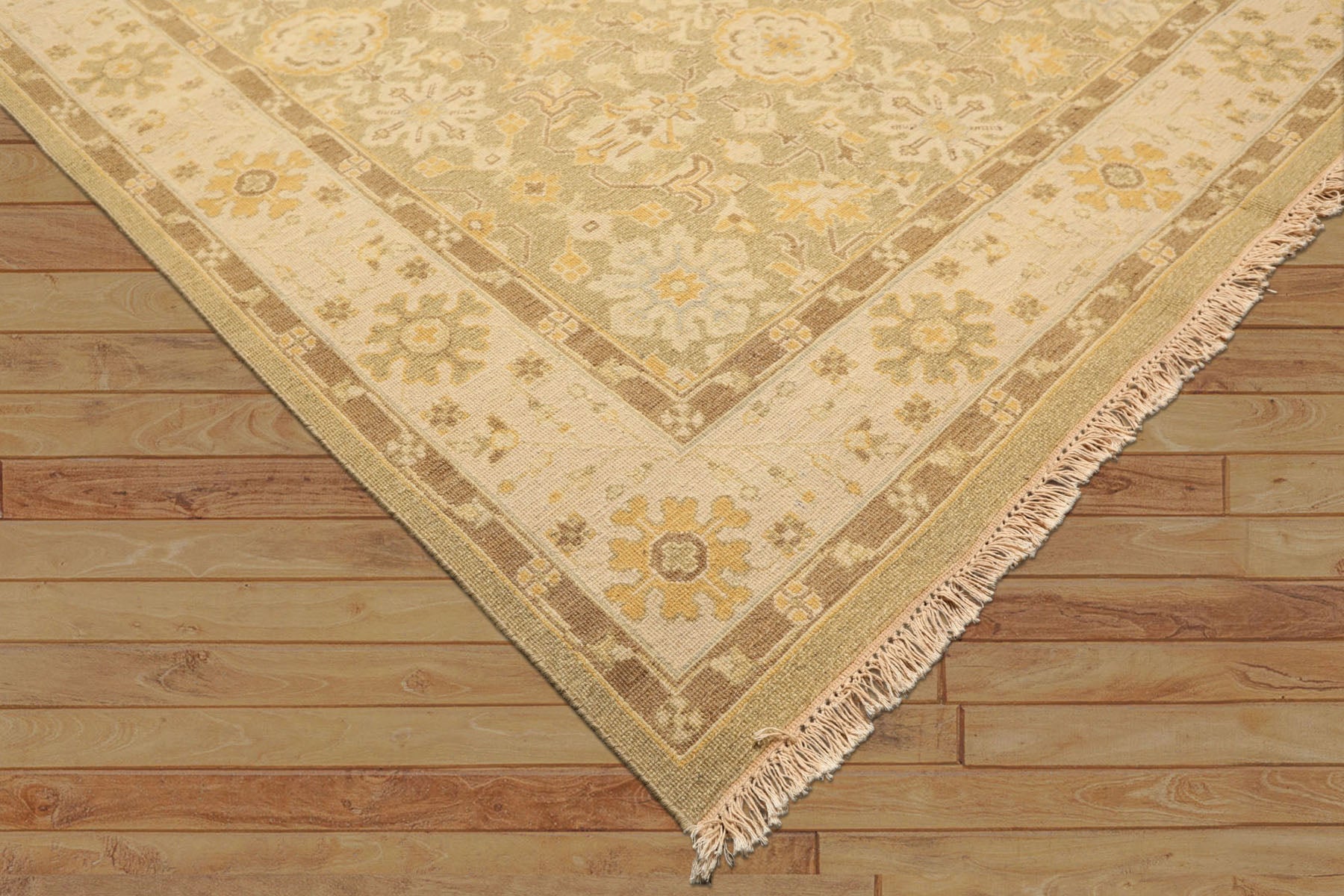8x10 Lime, Beige, Mocha Color Hand Knotted Soumak Wool Traditional Oriental Rug