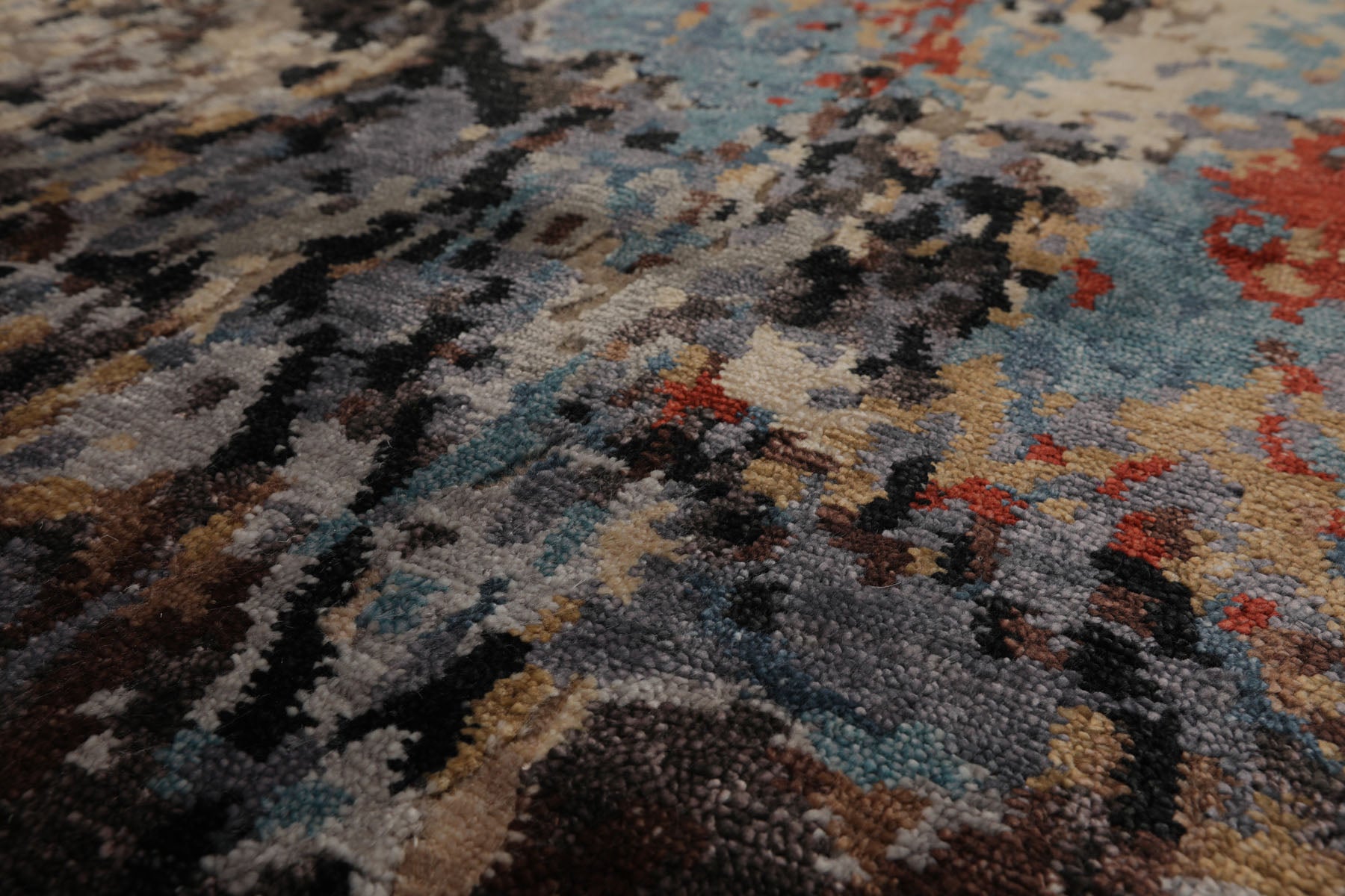 3x5 Beige, Brown, Gray Color Hand Knotted Tibetan Wool Contemporary Oriental Rug