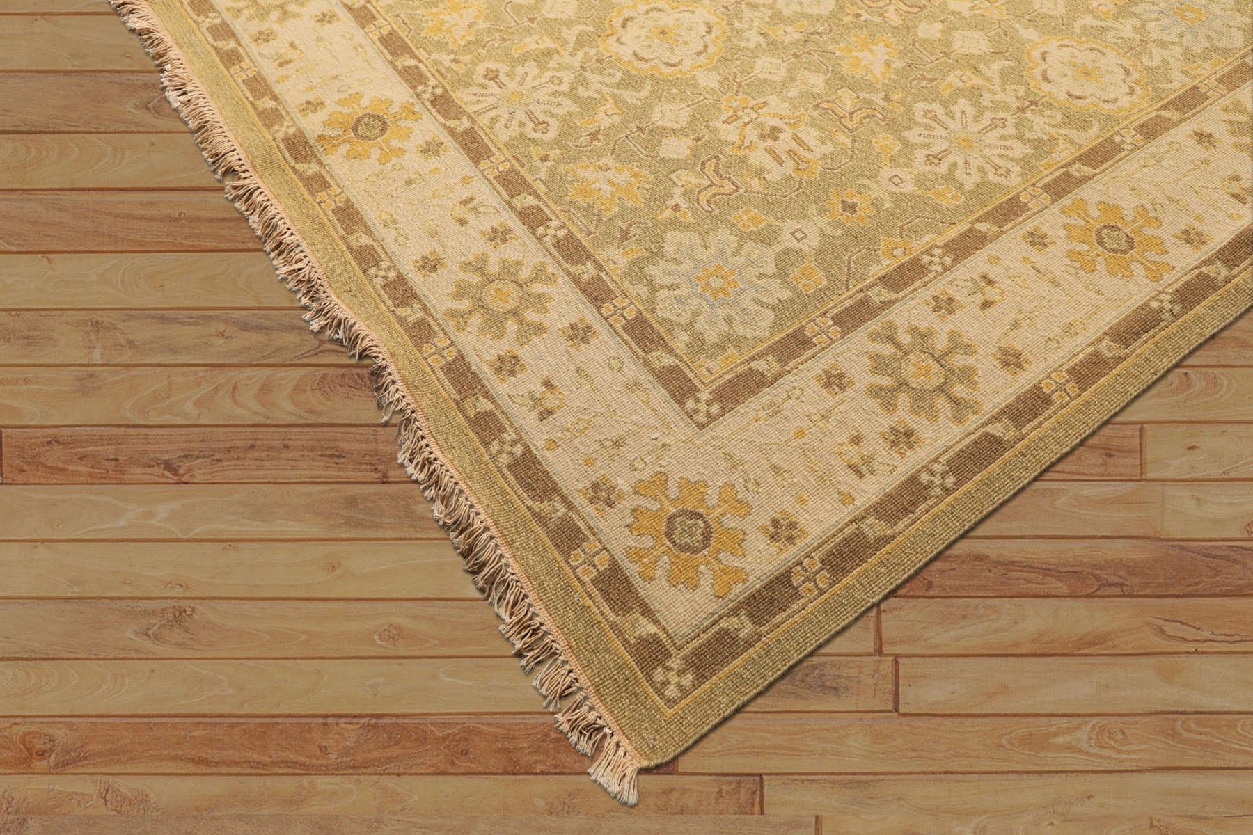 8x10 Lime, Beige, Mocha Color Hand Knotted Soumak Wool Traditional Oriental Rug