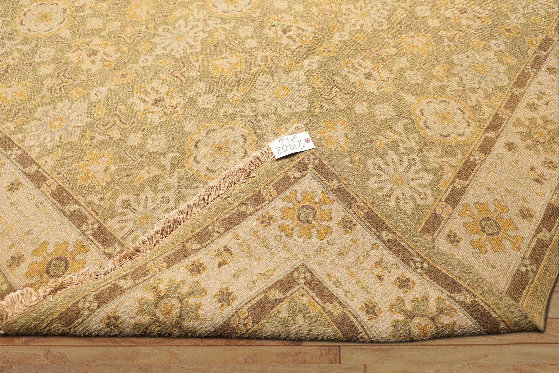 8x10 Lime, Beige, Mocha Color Hand Knotted Soumak Wool Traditional Oriental Rug