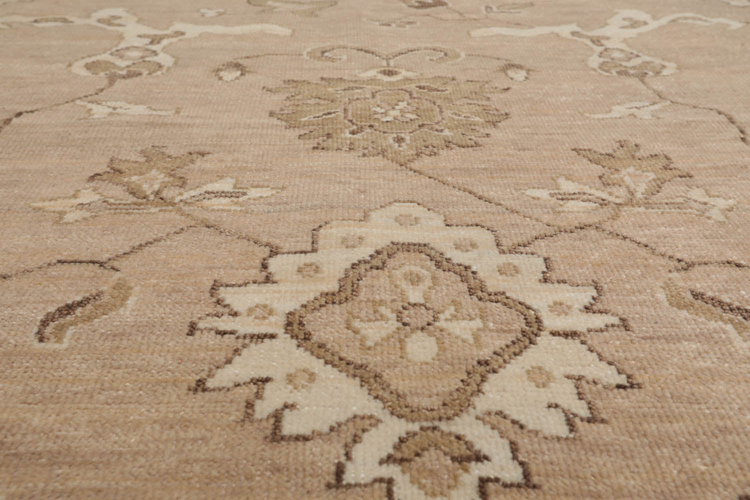8x10 Taupe, Camel, Brown Color Hand Knotted All-Over 100% Wool Traditional Oriental Rug