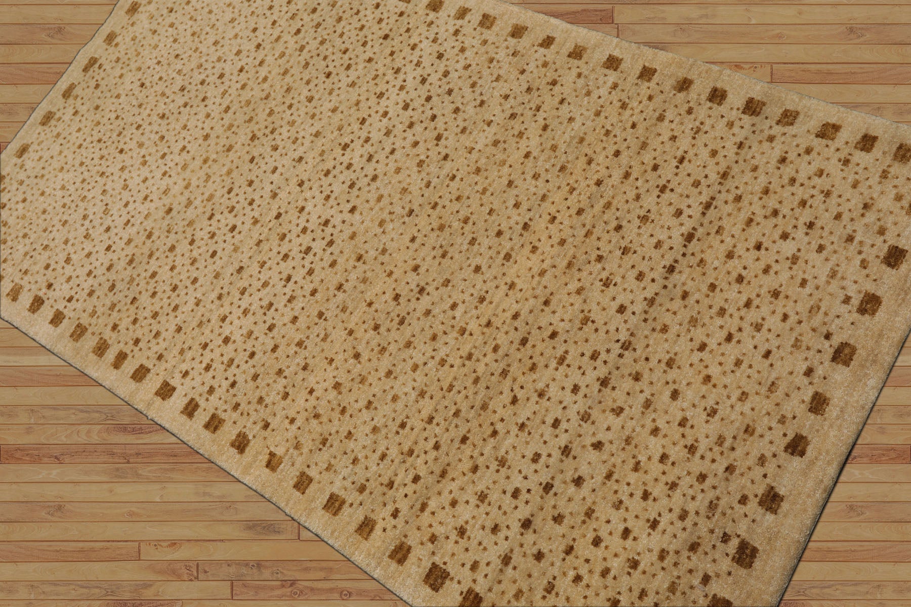 3x5 Beige, Gold, Brown Color Hand Knotted Gabbeh Wool Modern Oriental Rug