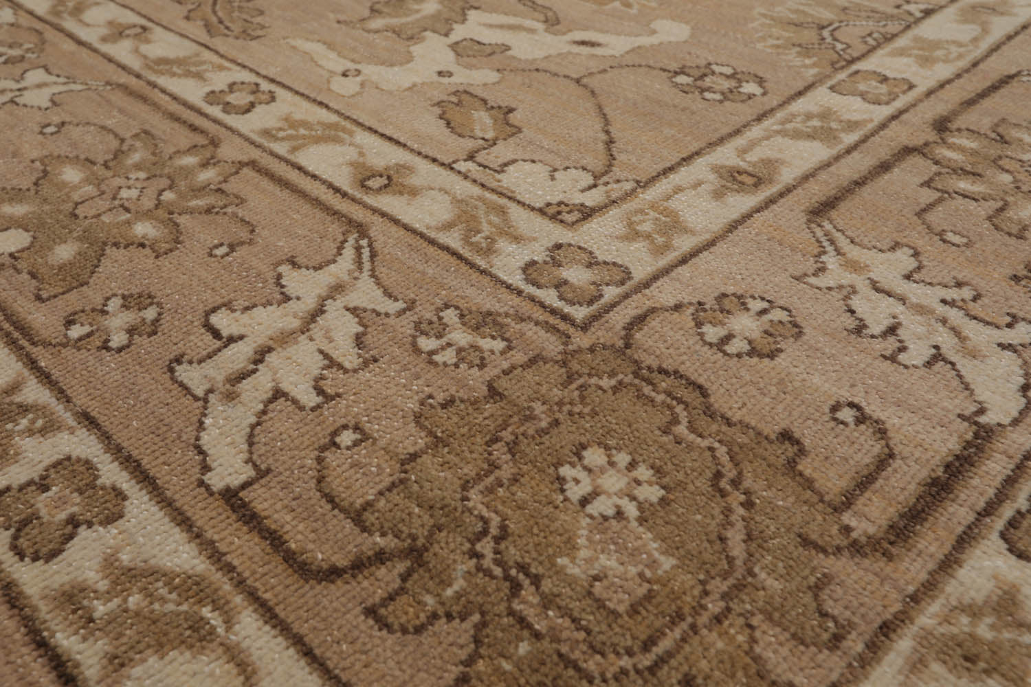 8x10 Taupe, Camel, Brown Color Hand Knotted All-Over 100% Wool Traditional Oriental Rug