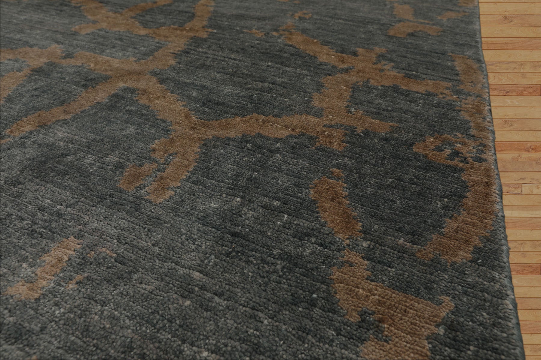 3x5 Blue, Baige, Slate Color Hand Knotted Tibetan Wool Modern Oriental Rug