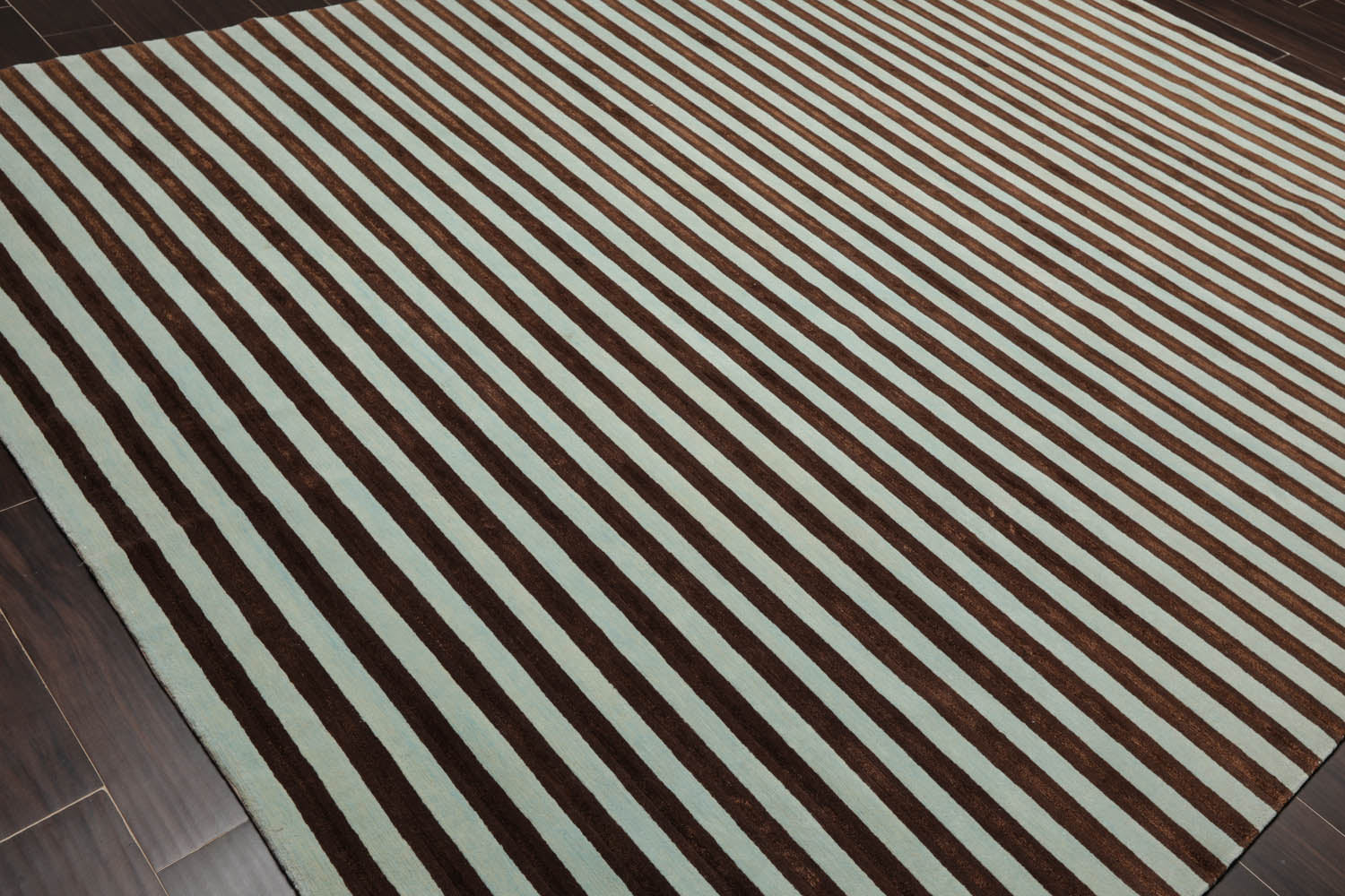 8x10 Brown, Aqua, Color Hand Knotted All-Over 100% Wool Modern Oriental Rug