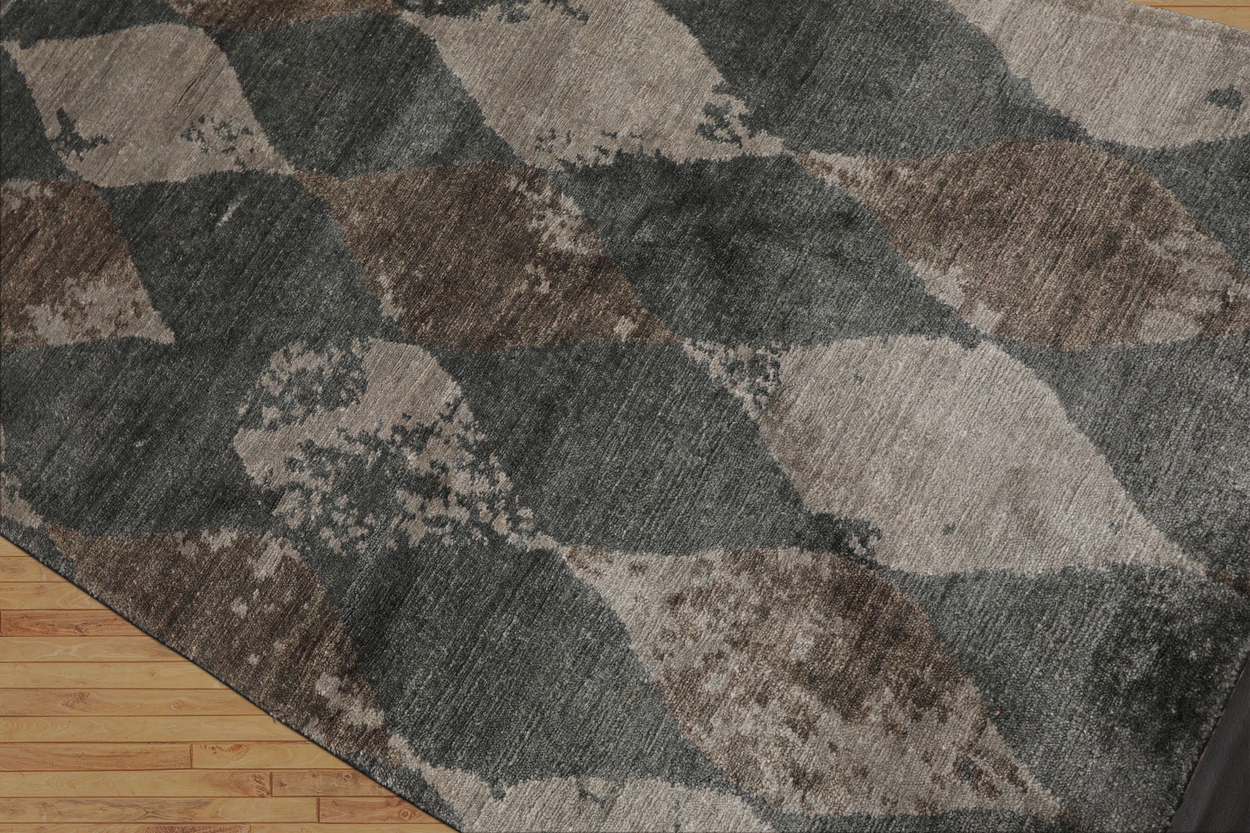 3x5 Gray, Brown, Color Hand Knotted Tibetan Bamboo Silk Modern & Contemporary Oriental Rug