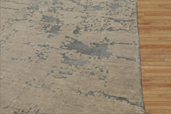 3x5 Gray, Tone on Tone Gray, Color Hand Knotted Tibetan Wool and Silk Modern & Contemporary Oriental Rug