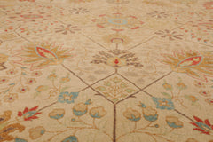 9x12 Beige, Gold, Tan Color Hand Knotted All-Over 100% Wool Traditional-Persian/Oriental Oriental Rug