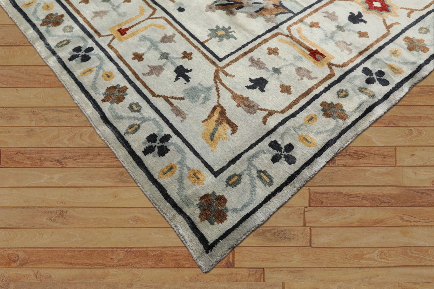 8x10 Blue, Light Gold, Blush Color Hand Knotted Tibetan New Zealand Wool Traditional Oriental Rug