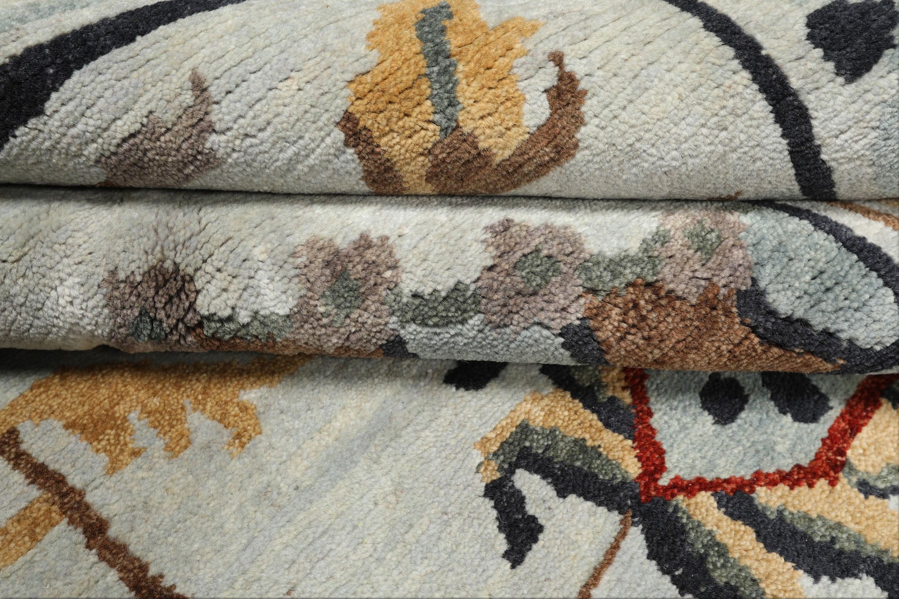 8x10 Blue, Light Gold, Blush Color Hand Knotted Tibetan New Zealand Wool Traditional Oriental Rug
