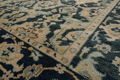 8x10 Teal, Pale Peach, Celadon Color Hand Knotted All-Over 100% Wool Traditional Oriental Rug