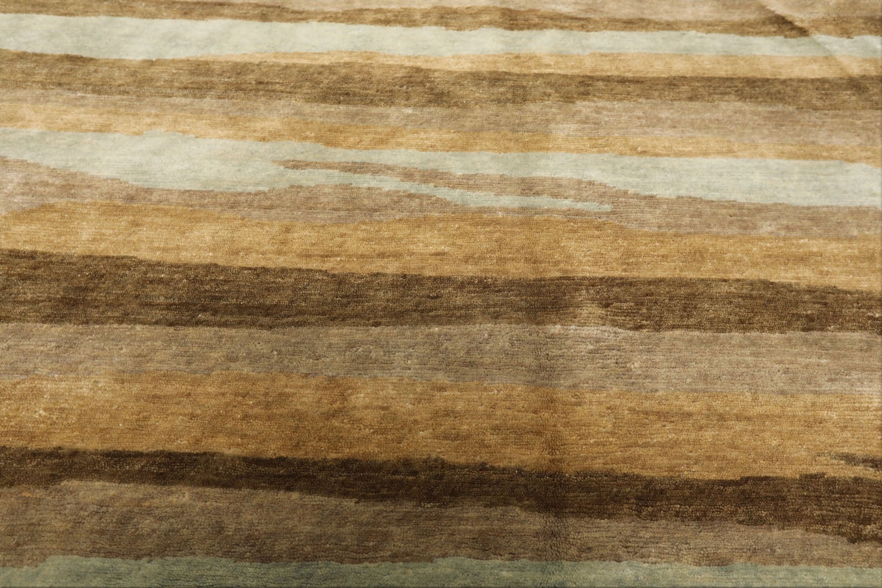 9x12 Tan, Aqua, Taupe Color Hand Knotted Tibetan Wool Modern & Contemporary Oriental Rug