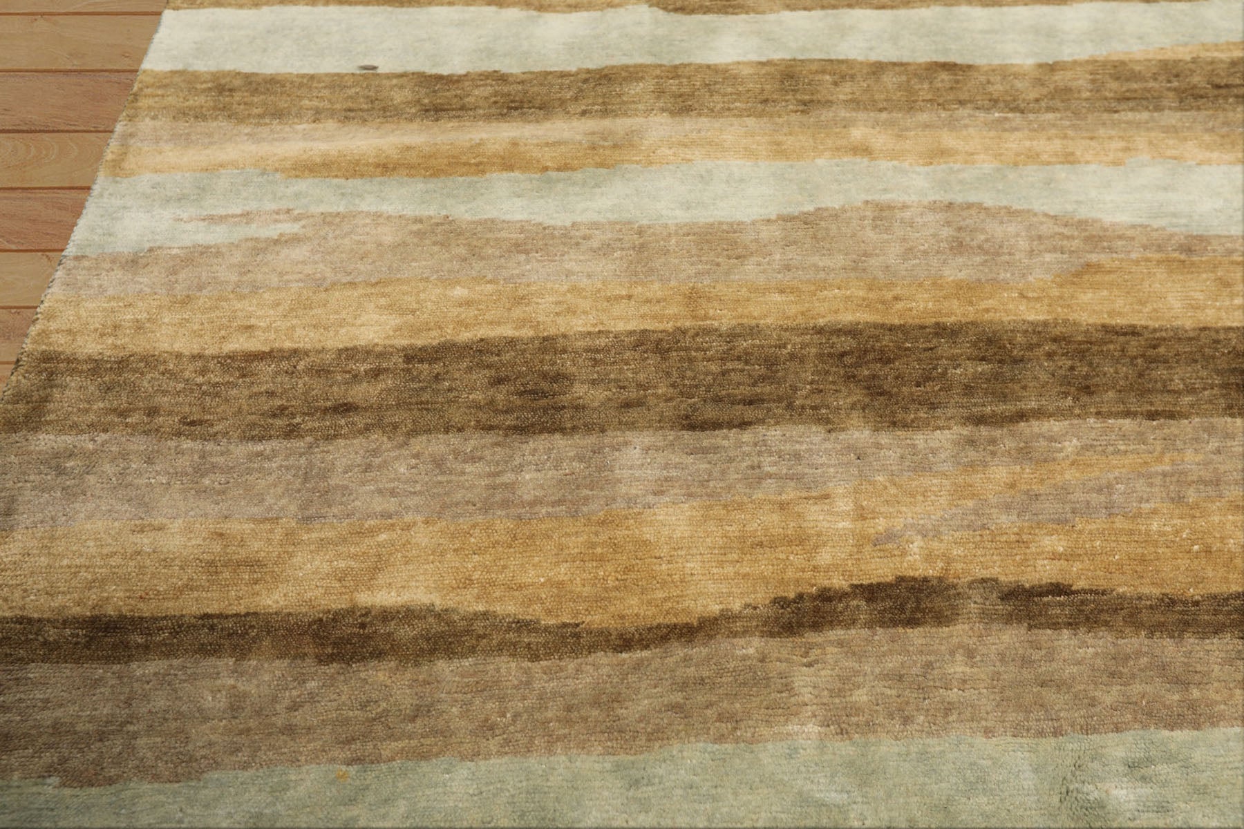 9x12 Tan, Aqua, Taupe Color Hand Knotted Tibetan Wool Modern & Contemporary Oriental Rug