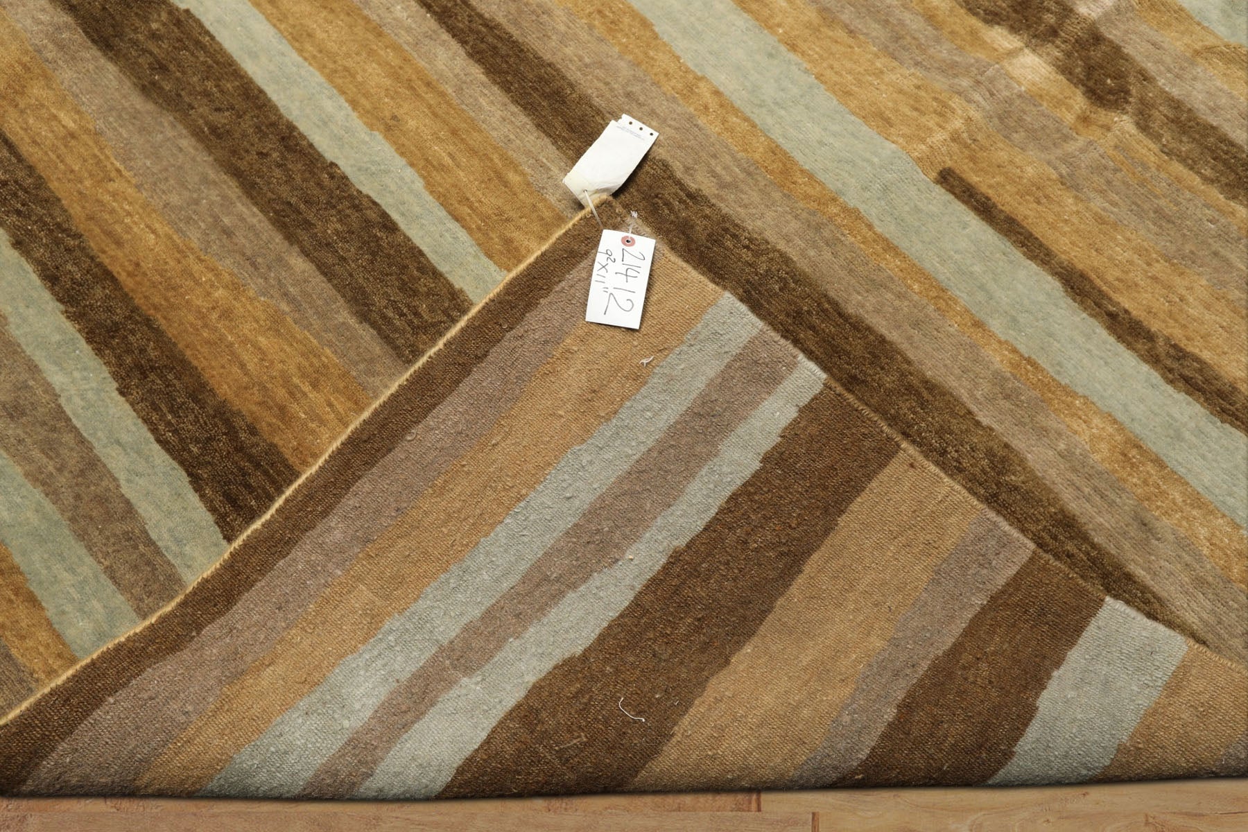 9x12 Tan, Aqua, Taupe Color Hand Knotted Tibetan Wool Modern & Contemporary Oriental Rug