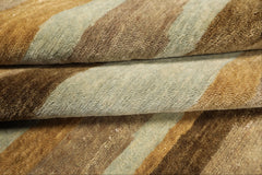 9x12 Tan, Aqua, Taupe Color Hand Knotted Tibetan Wool Modern & Contemporary Oriental Rug