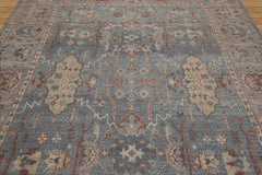 8x10 Hand Knotted Distressed Quality 100% Wool Traditional Oriental Rug in Slate Gray Color