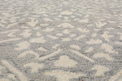 LoomBloom Multi Size Hand Hooked Wool Silver Transitional All-Over Oriental Area Rug