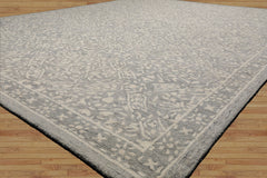 LoomBloom Multi Size Hand Hooked Wool Silver Transitional All-Over Oriental Area Rug