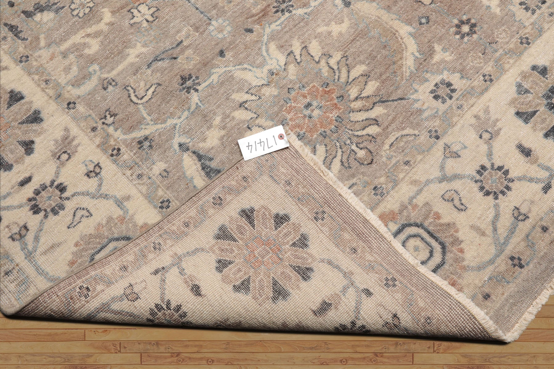 8x10 Hand Knotted Distressed Quality 100% Wool Traditional Oriental Rug in Tan and Ivory Colors