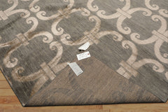8x10 Slate, Beige, Color Hand Loomed Tibetan Wool & Bamboo Silk Transitional Oriental Rug