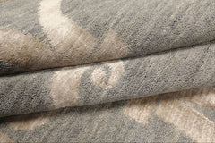 8x10 Slate, Beige, Color Hand Loomed Tibetan Wool & Bamboo Silk Transitional Oriental Rug