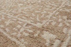 LoomBloom Multi Size Hand Hooked Wool Tan Transitional All-Over Oriental Area Rug