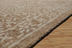 LoomBloom Multi Size Hand Hooked Wool Tan Transitional All-Over Oriental Area Rug