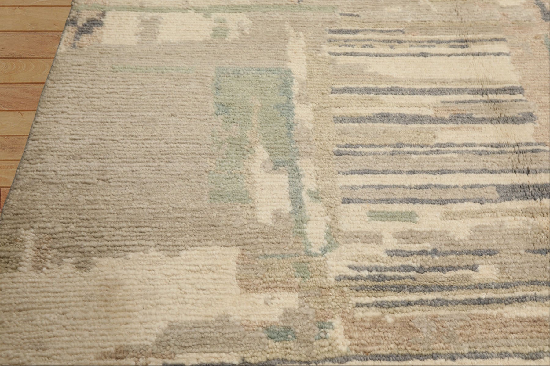8x10 Beige, Sage, Gray Color Hand Knotted Tibetan Wool Modern & Contemporary Oriental Rug