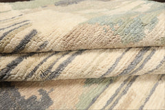 8x10 Beige, Sage, Gray Color Hand Knotted Tibetan Wool Modern & Contemporary Oriental Rug