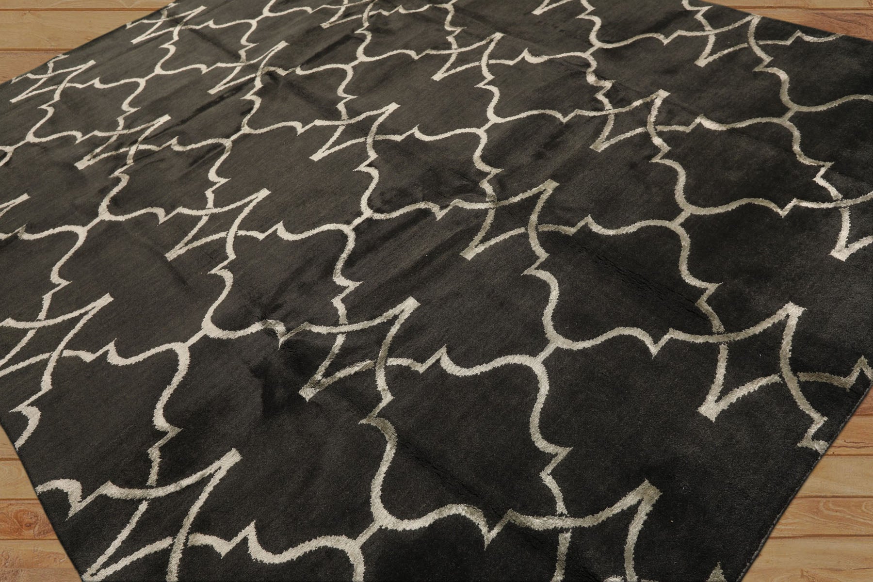 8x10 Charcoal, Gray, Color Hand Loomed Tibetan Wool Transitional Oriental Rug