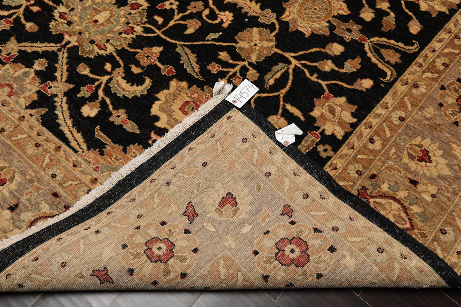 Square Black, Gray, Tan Color Hand Knotted All-Over 100% Wool Traditional Oriental Rug