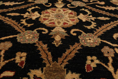 Square Black, Gray, Tan Color Hand Knotted All-Over 100% Wool Traditional Oriental Rug