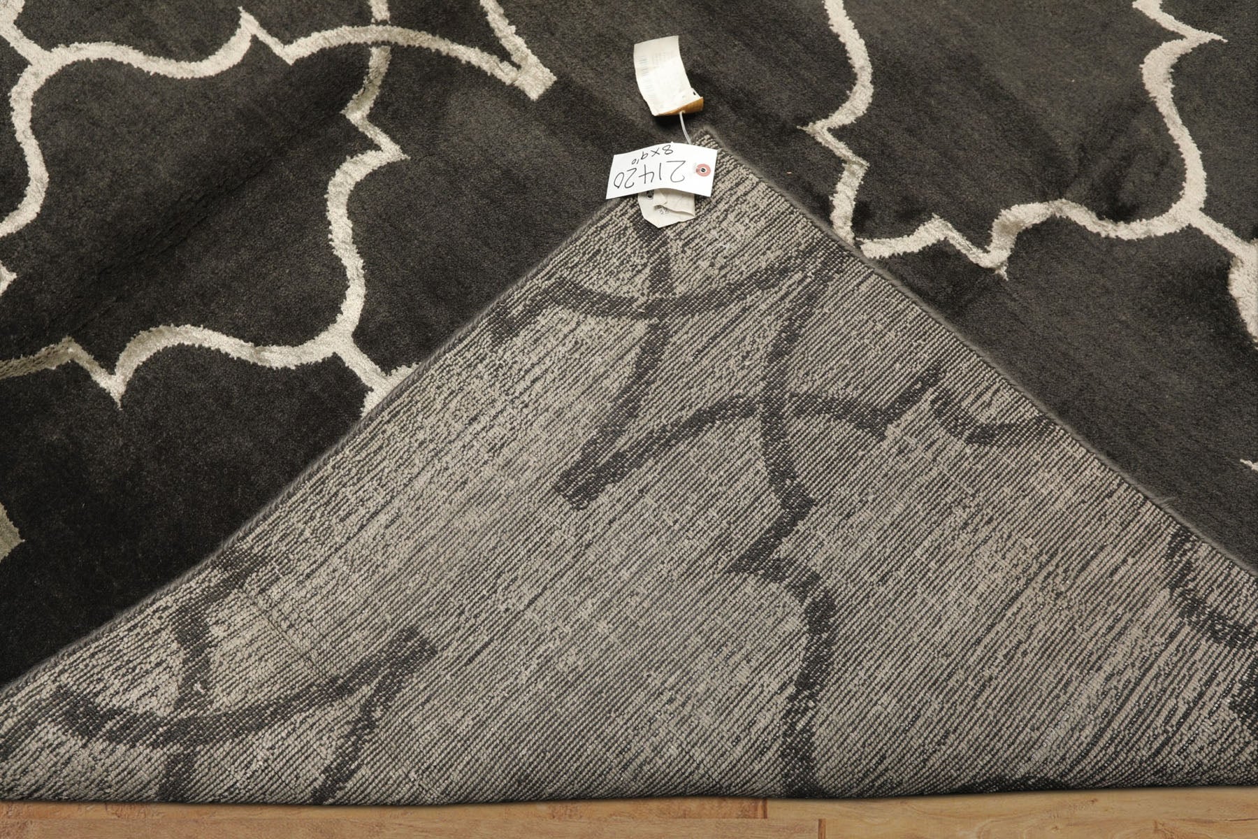 8x10 Charcoal, Gray, Color Hand Loomed Tibetan Wool Transitional Oriental Rug