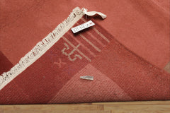 5x8 Rose, Orange, Beige Color Hand Knotted Tibetan Wool Modern & Contemporary Oriental Rug