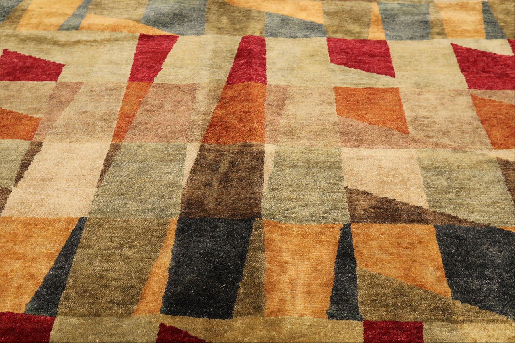 9x12 Beige, Aqua, Teal Color Hand Knotted Tibetan Wool Modern & Contemporary Oriental Rug