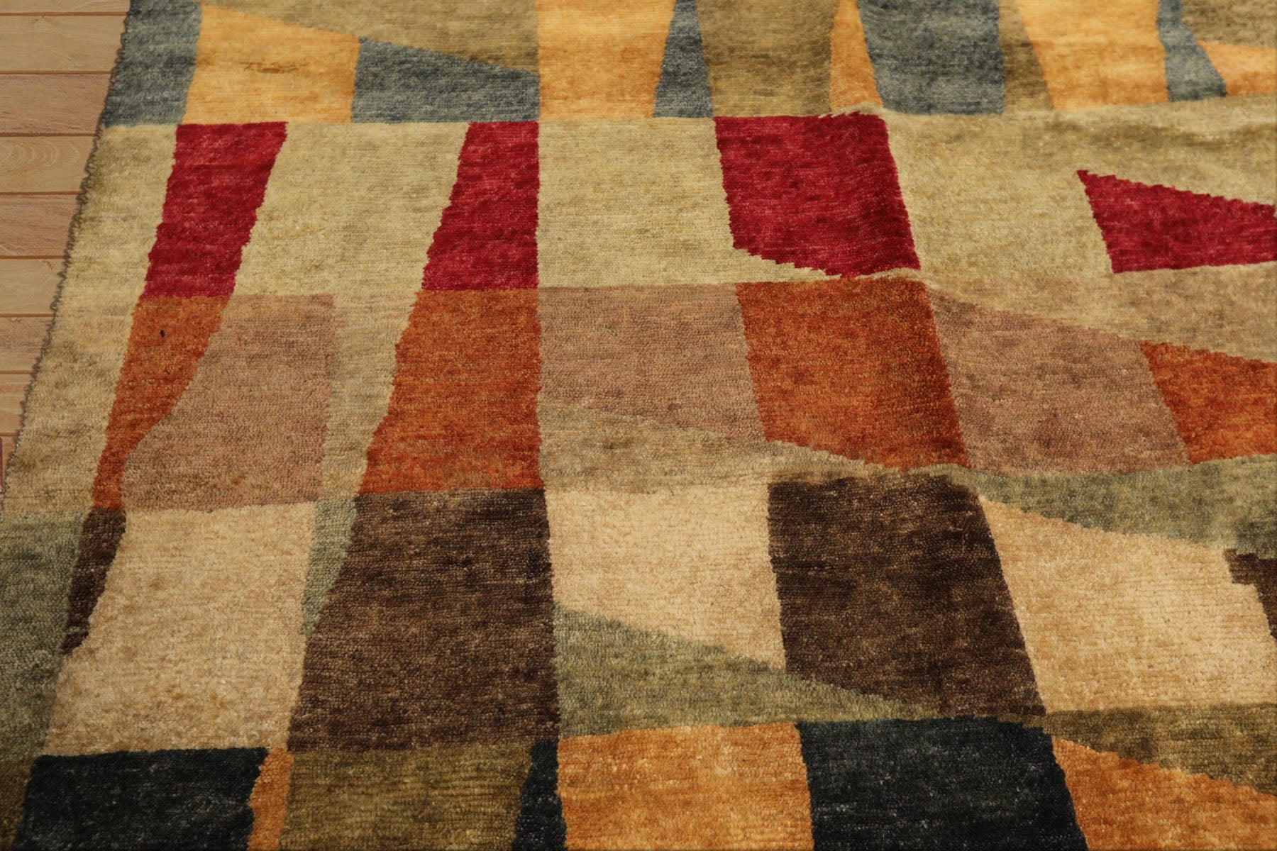9x12 Beige, Aqua, Teal Color Hand Knotted Tibetan Wool Modern & Contemporary Oriental Rug