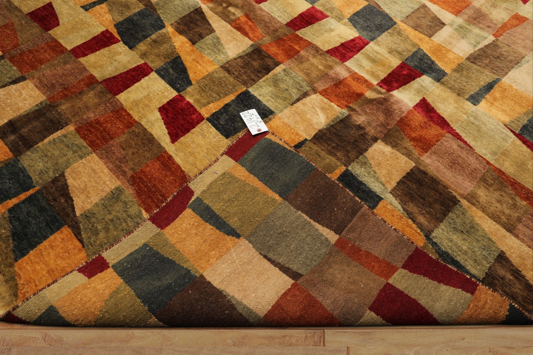 9x12 Beige, Aqua, Teal Color Hand Knotted Tibetan Wool Modern & Contemporary Oriental Rug