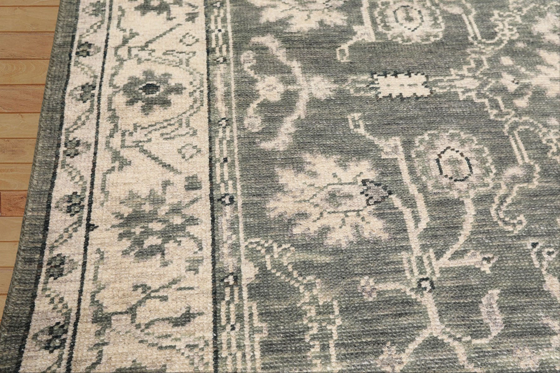 6x9 Gray, Ivory, Color Hand Knotted Oushak Wool Traditional Oriental Rug
