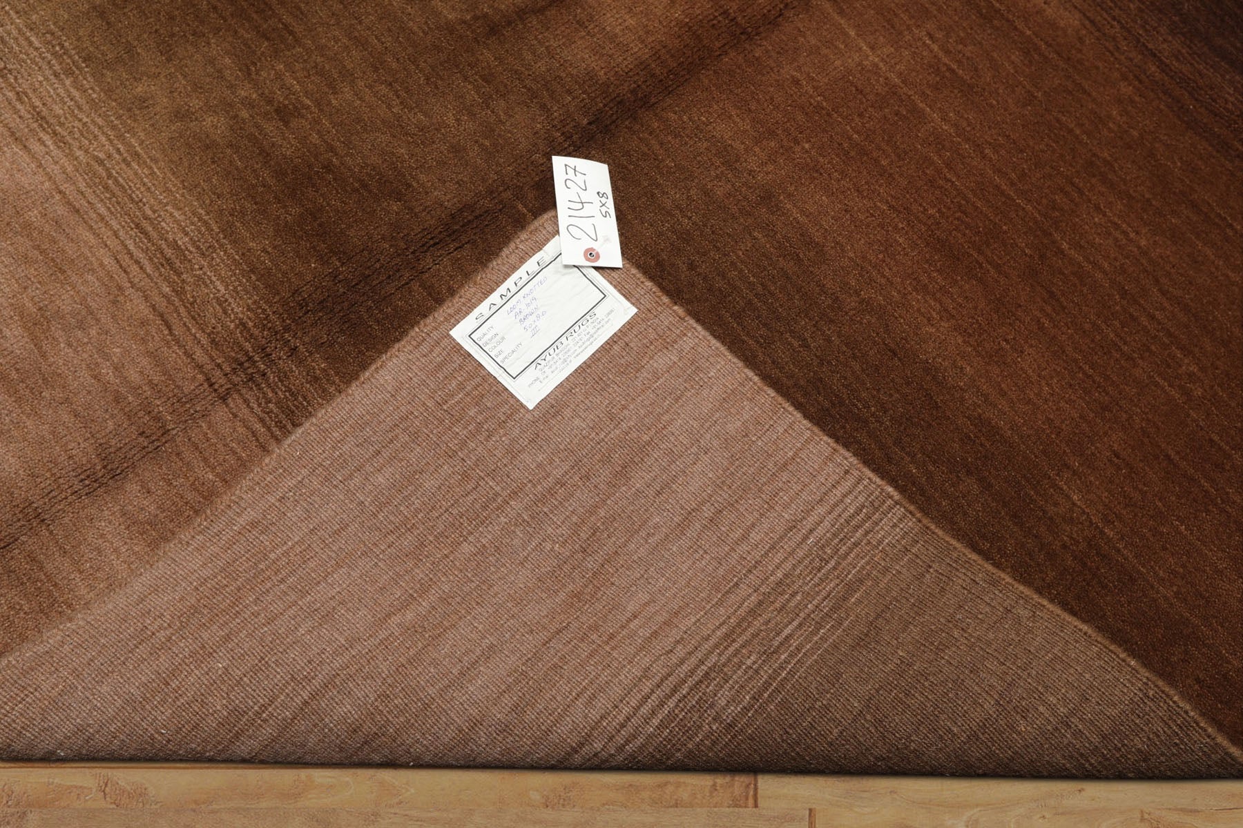 5x8 Tone on Tone Brown, , Color Hand Loomed Tibetan Wool Modern & Contemporary Oriental Rug