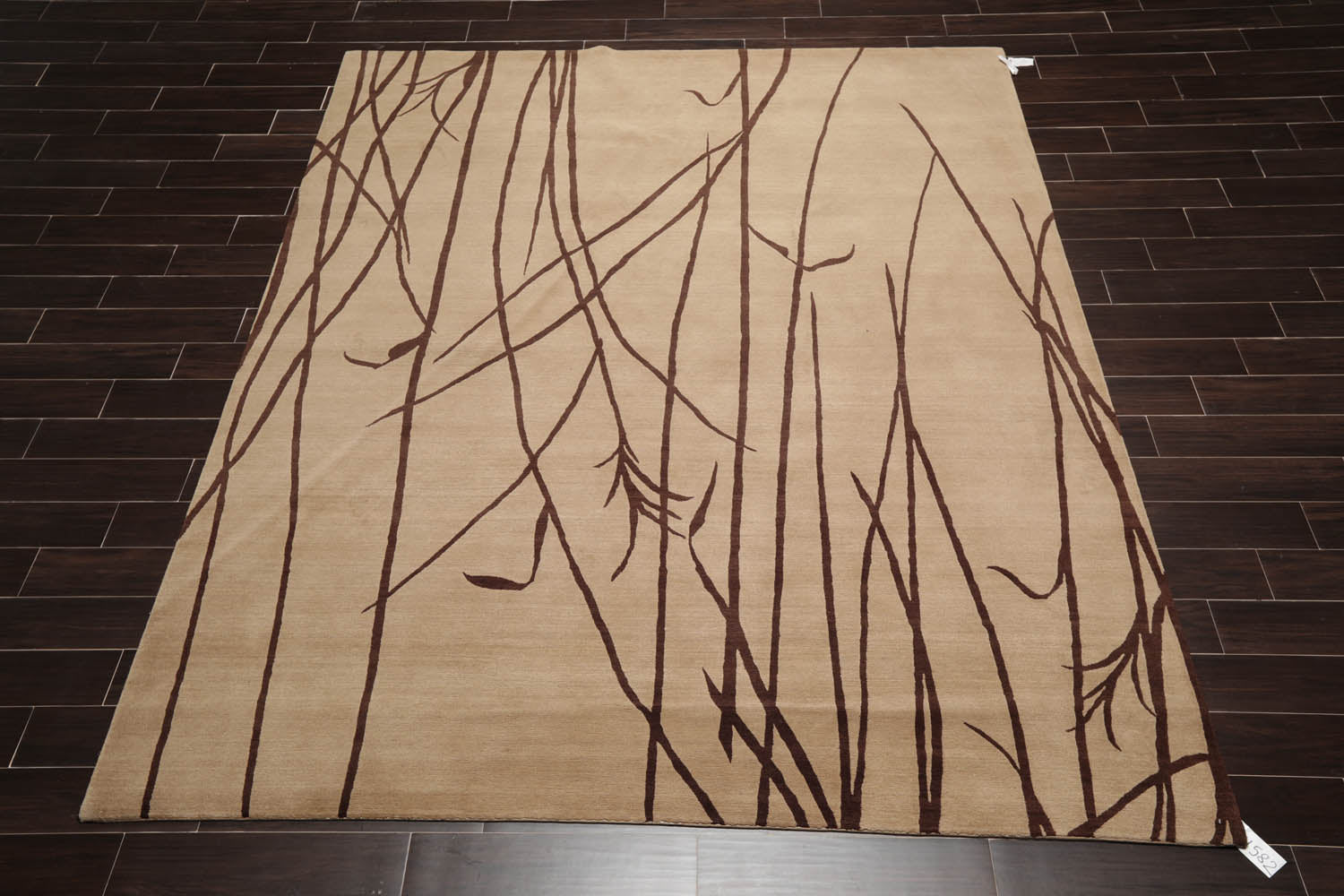 8x10 Camel, Brown, Color Hand Knotted All-Over 100% Wool Modern Oriental Rug