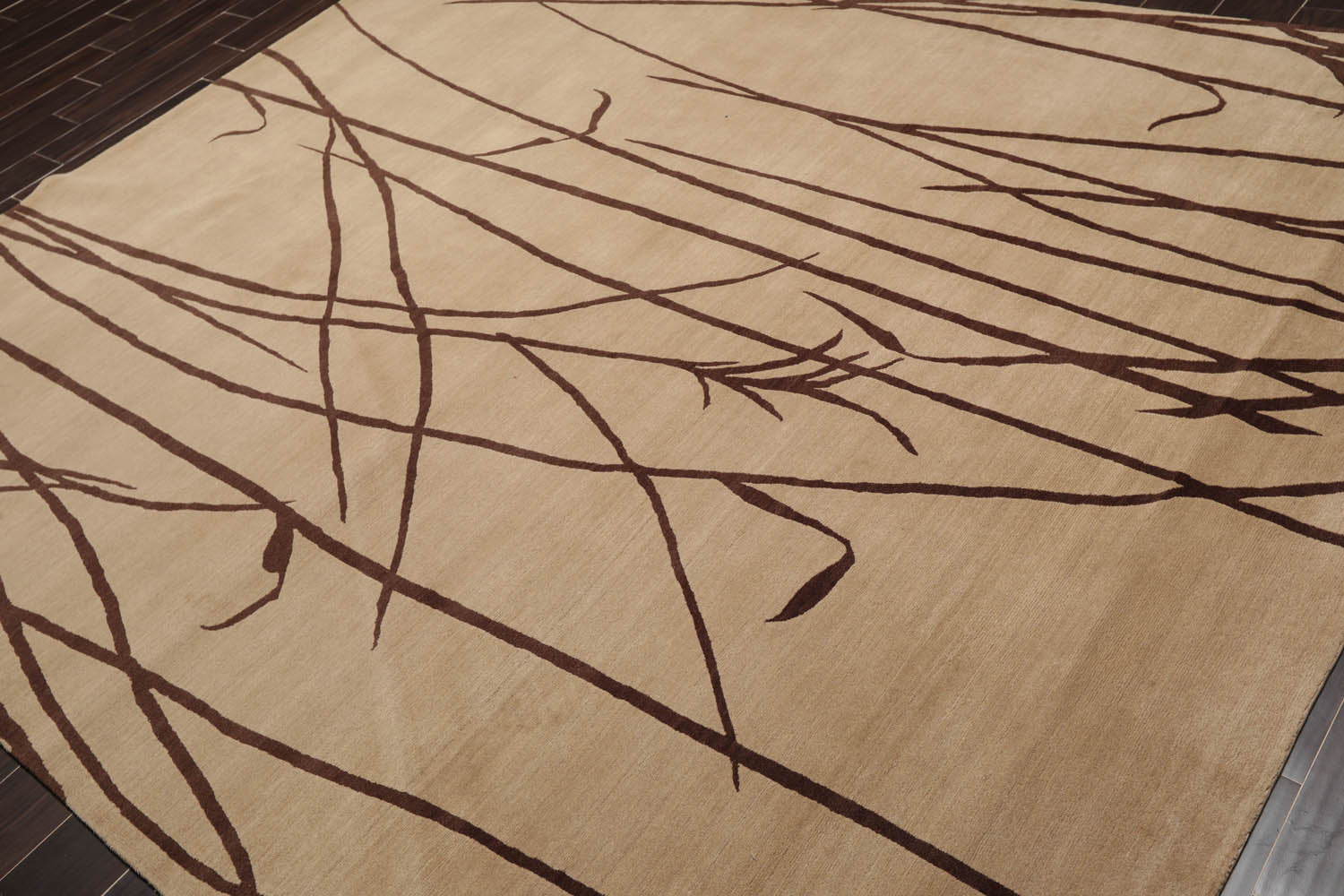 8x10 Camel, Brown, Color Hand Knotted All-Over 100% Wool Modern Oriental Rug