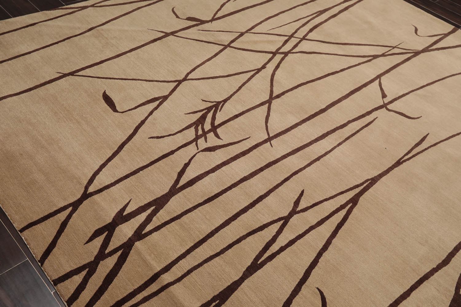 8x10 Camel, Brown, Color Hand Knotted All-Over 100% Wool Modern Oriental Rug