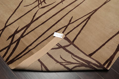 8x10 Camel, Brown, Color Hand Knotted All-Over 100% Wool Modern Oriental Rug